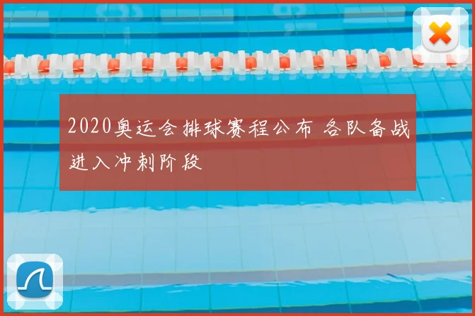 2020奥运会排球赛程公布 各队备战进入冲刺阶段